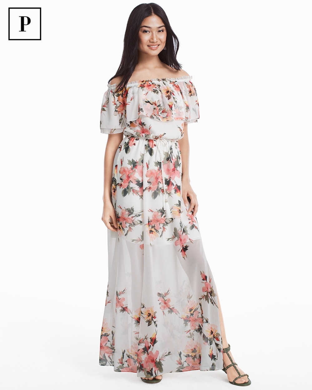 floral maxi dress white