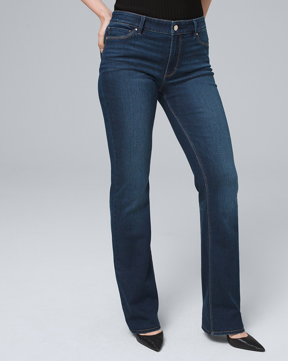 Curvy-Fit Mid-Rise Everyday Soft Denim\u2122 Bootcut Jeans - White ...