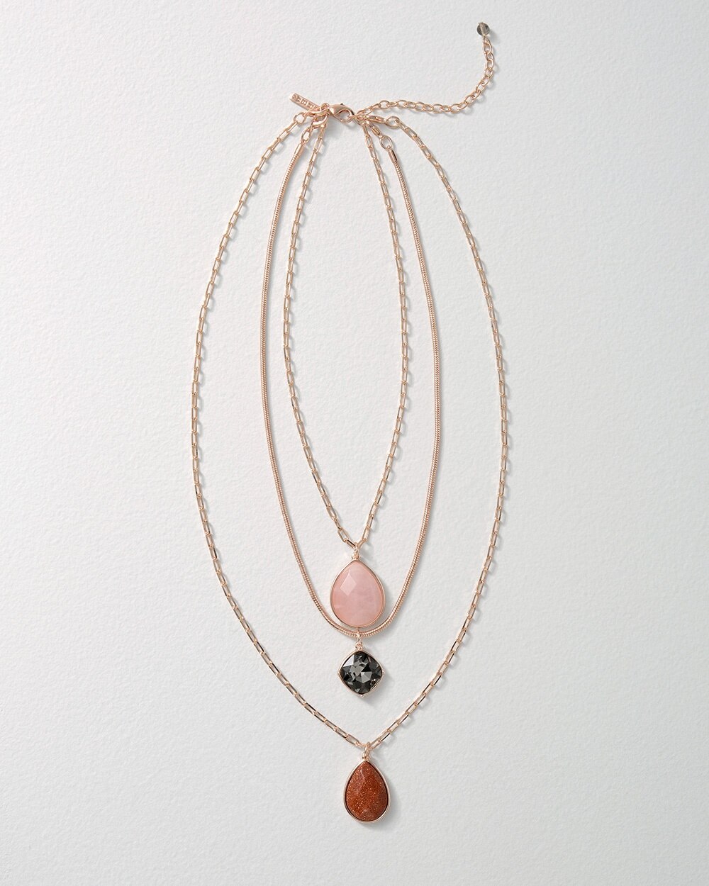 Rose Goldtone Multi-Strand Necklace - White House Black Market