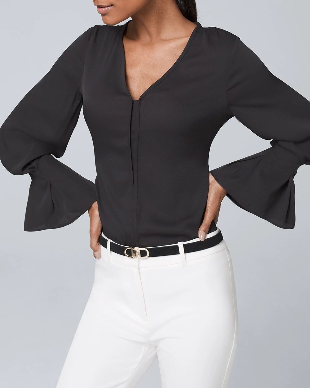 Pleated-Cuff Blouse