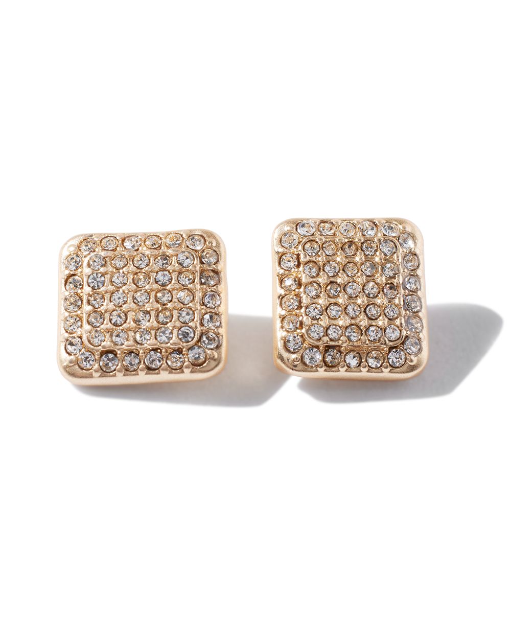 Gold Pave Crystal Stud Earrings