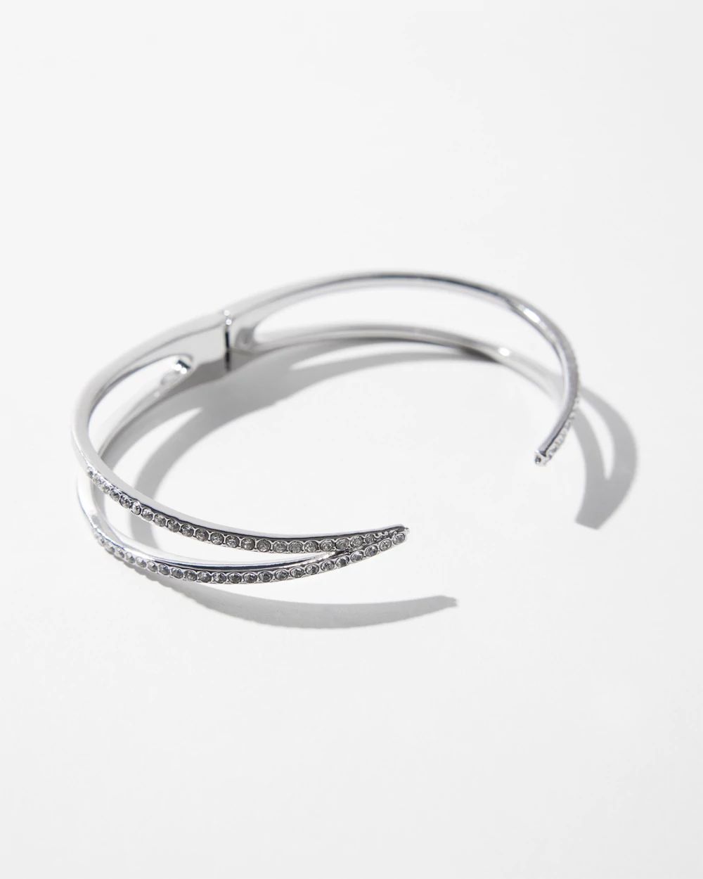 Silver Criss-Cross Hinge Bracelet