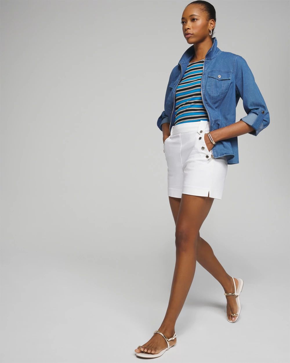 Outlet WHBM Button Shorts
