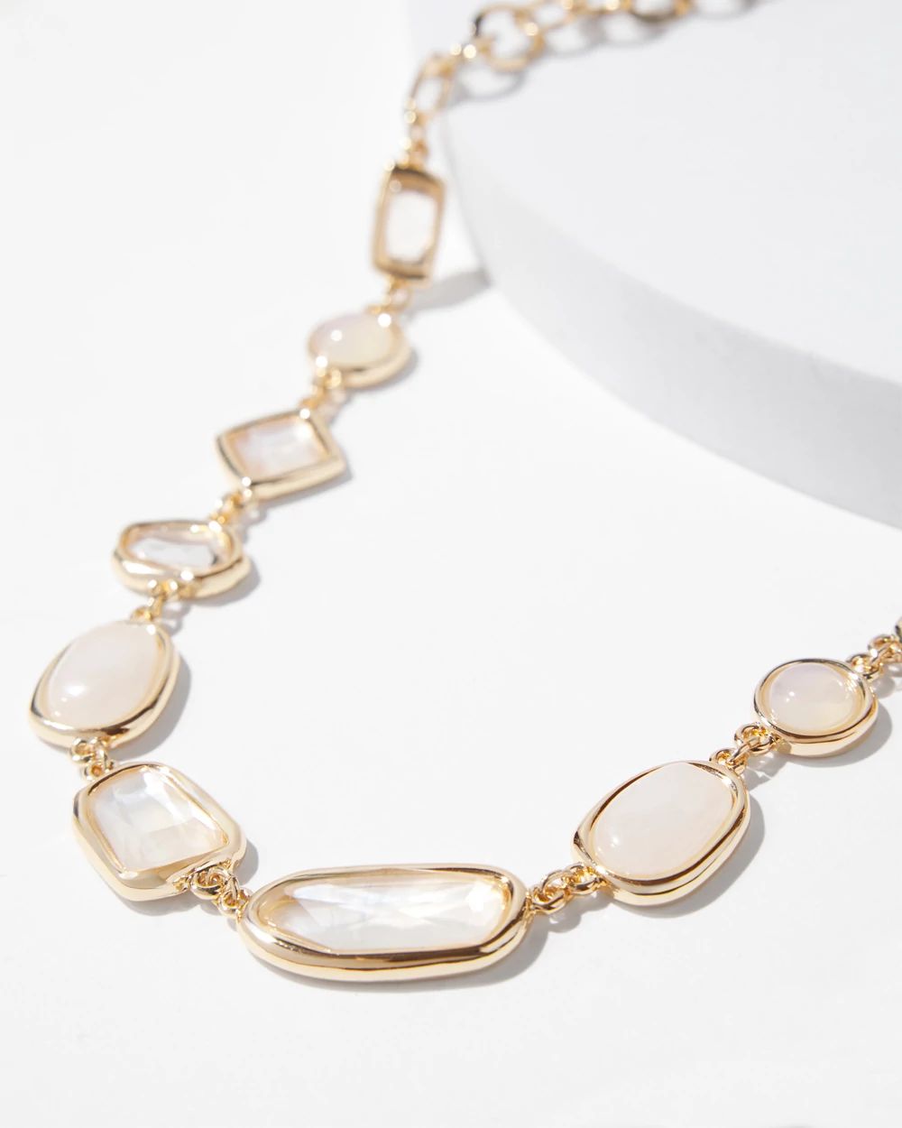 Gold Multi-Stone Single Strand Necklace