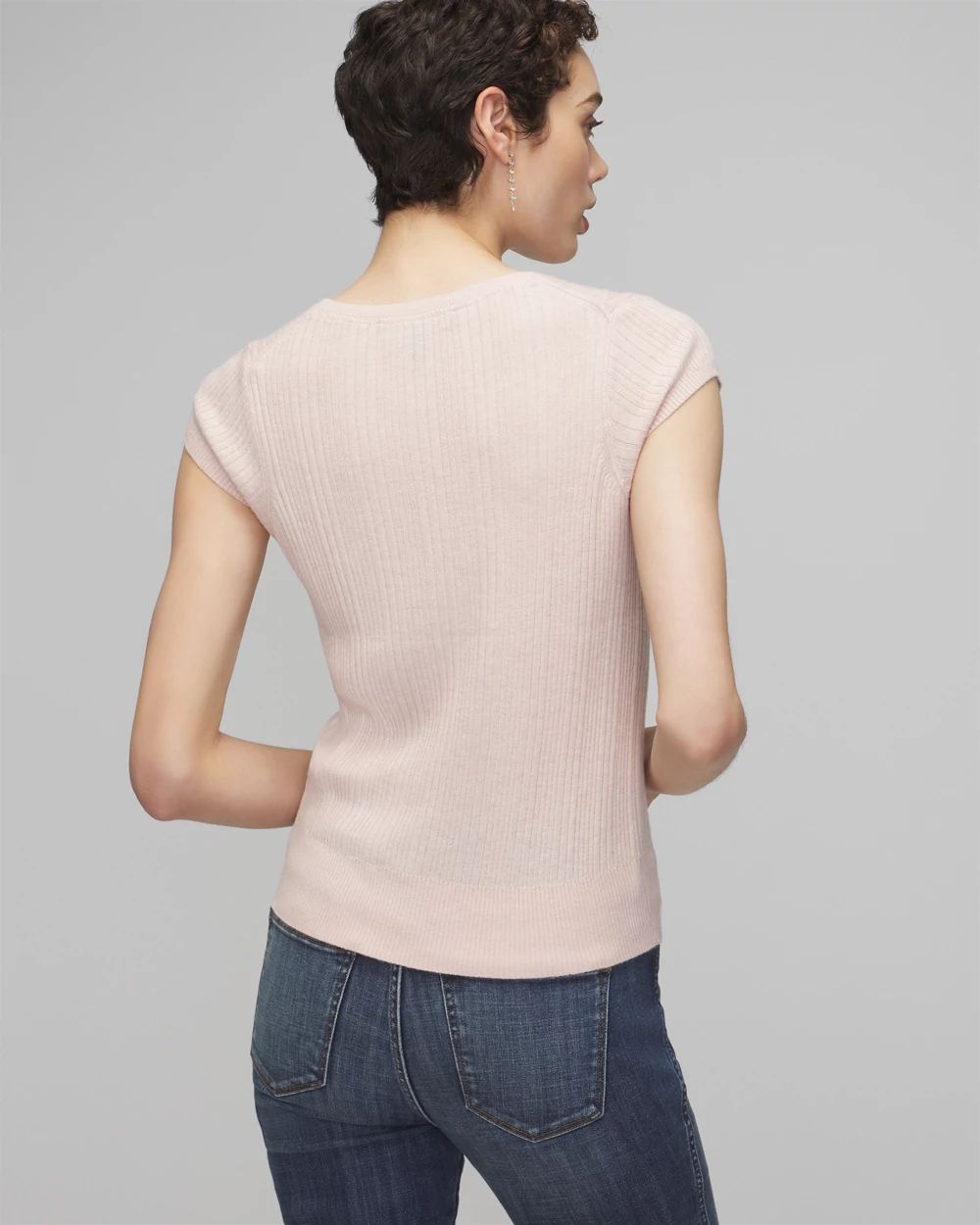 Cashmere Blend Short Sleeve Sweater