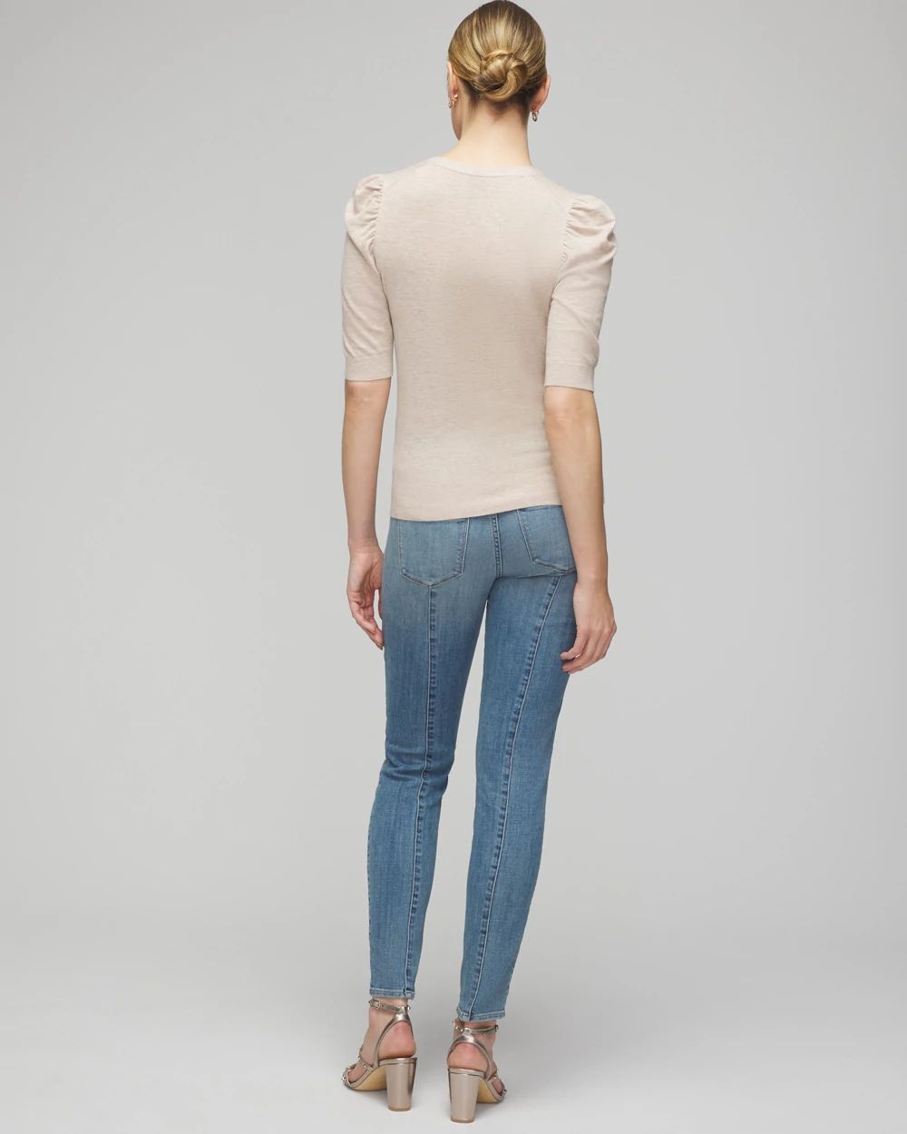 Cashmere Blend Puff Sleeve Sweater