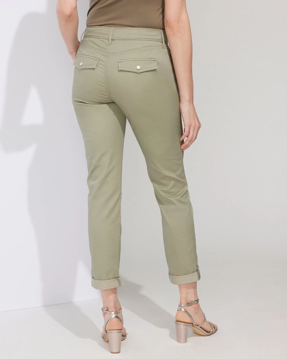 Outlet WHBM Mid-Rise Utility Crop Pants