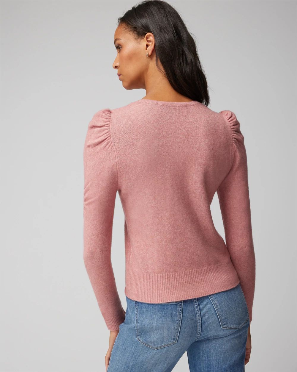 Puff Sleeve V-Neck Pull Over