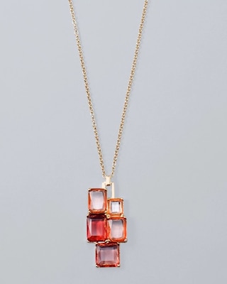 Stacked Baguette Pendant Necklace