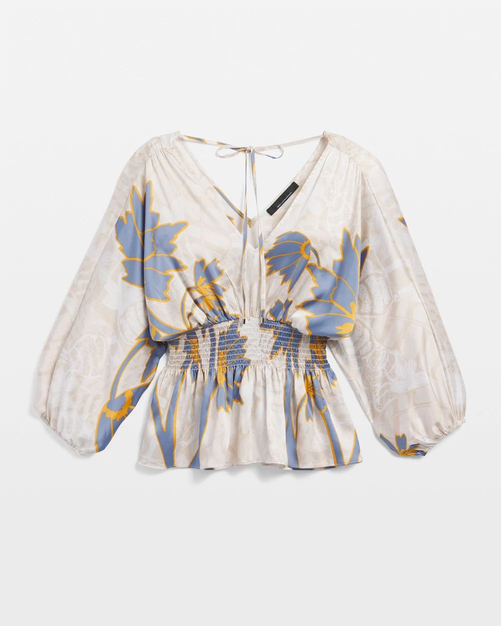 3/4 Sleeve Smocked Waist Kimono