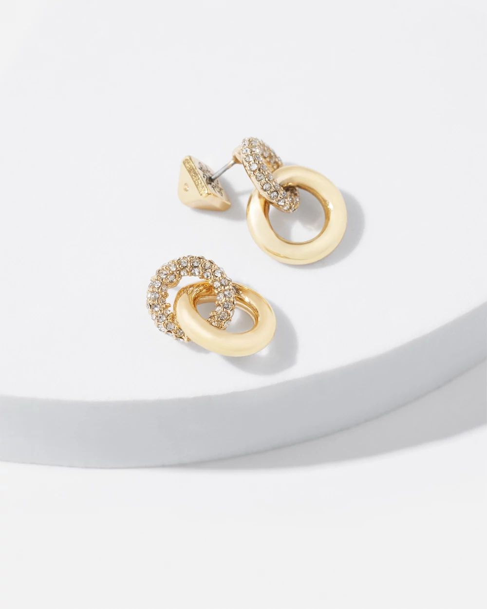 Gold Pave Double Hoop Earrings