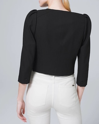 Petite Puff-Sleeve Cropped Jacket click to view larger image.