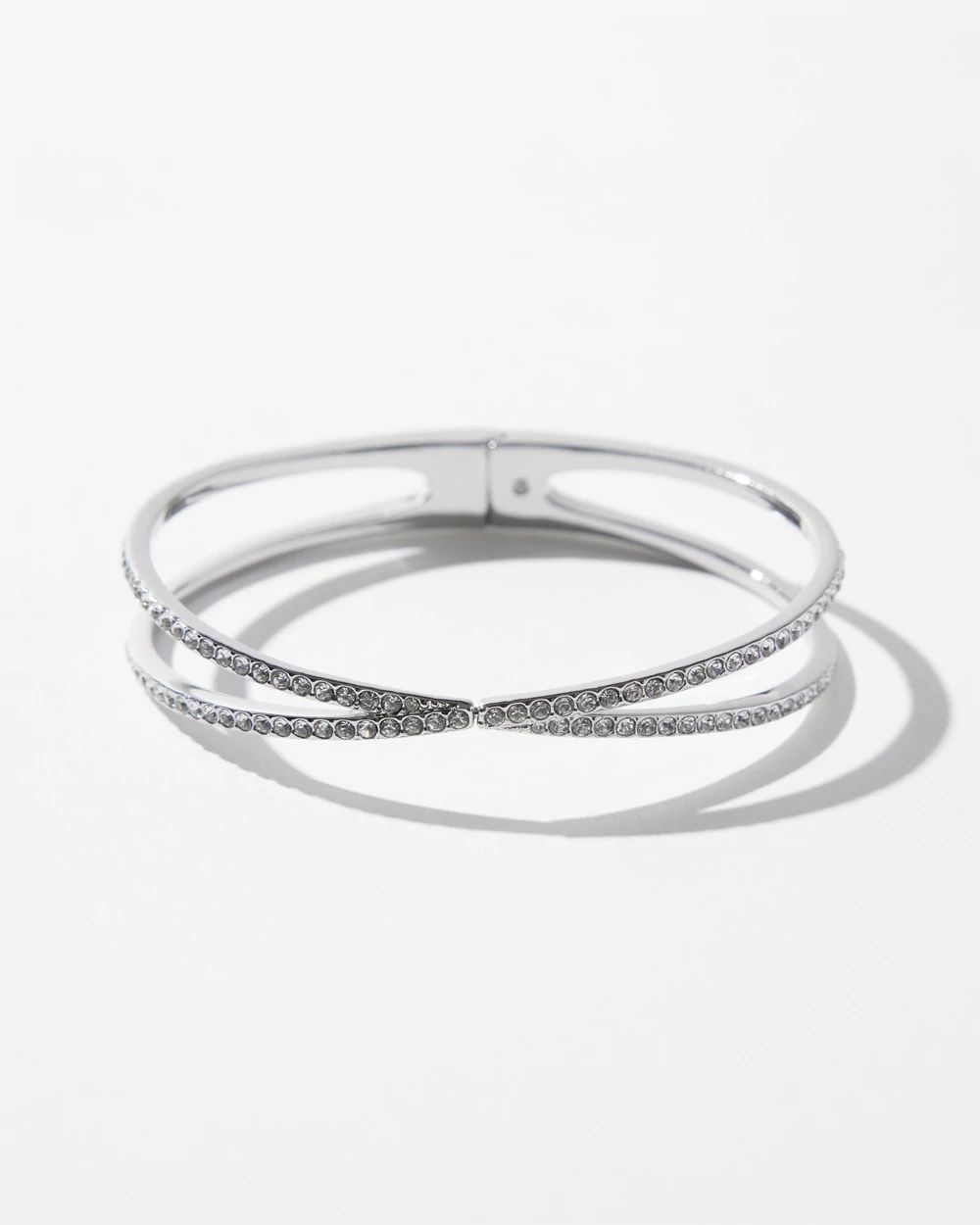 Silver Criss-Cross Hinge Bracelet