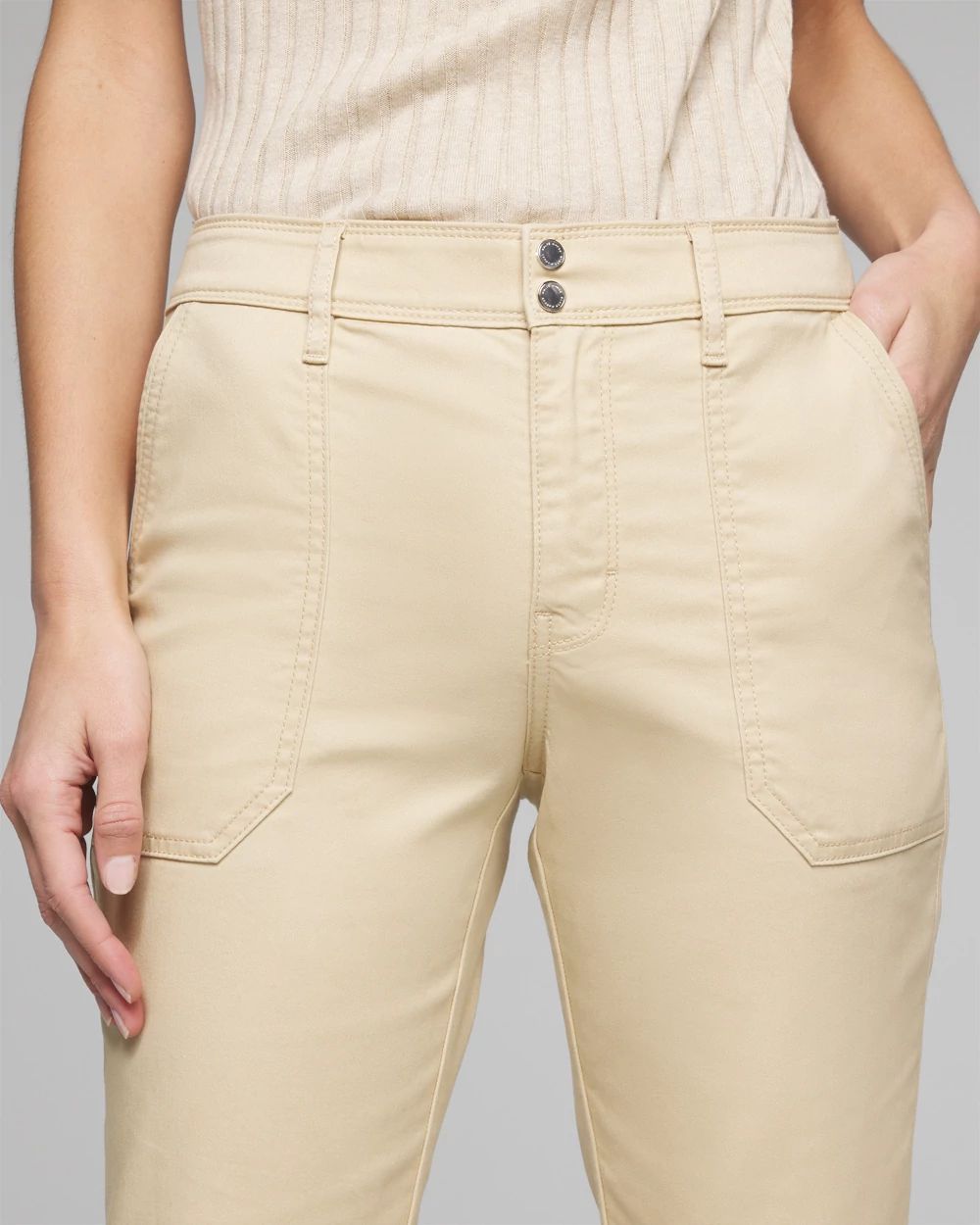 Outlet WHBM Mid-Rise Utility Crop Pants