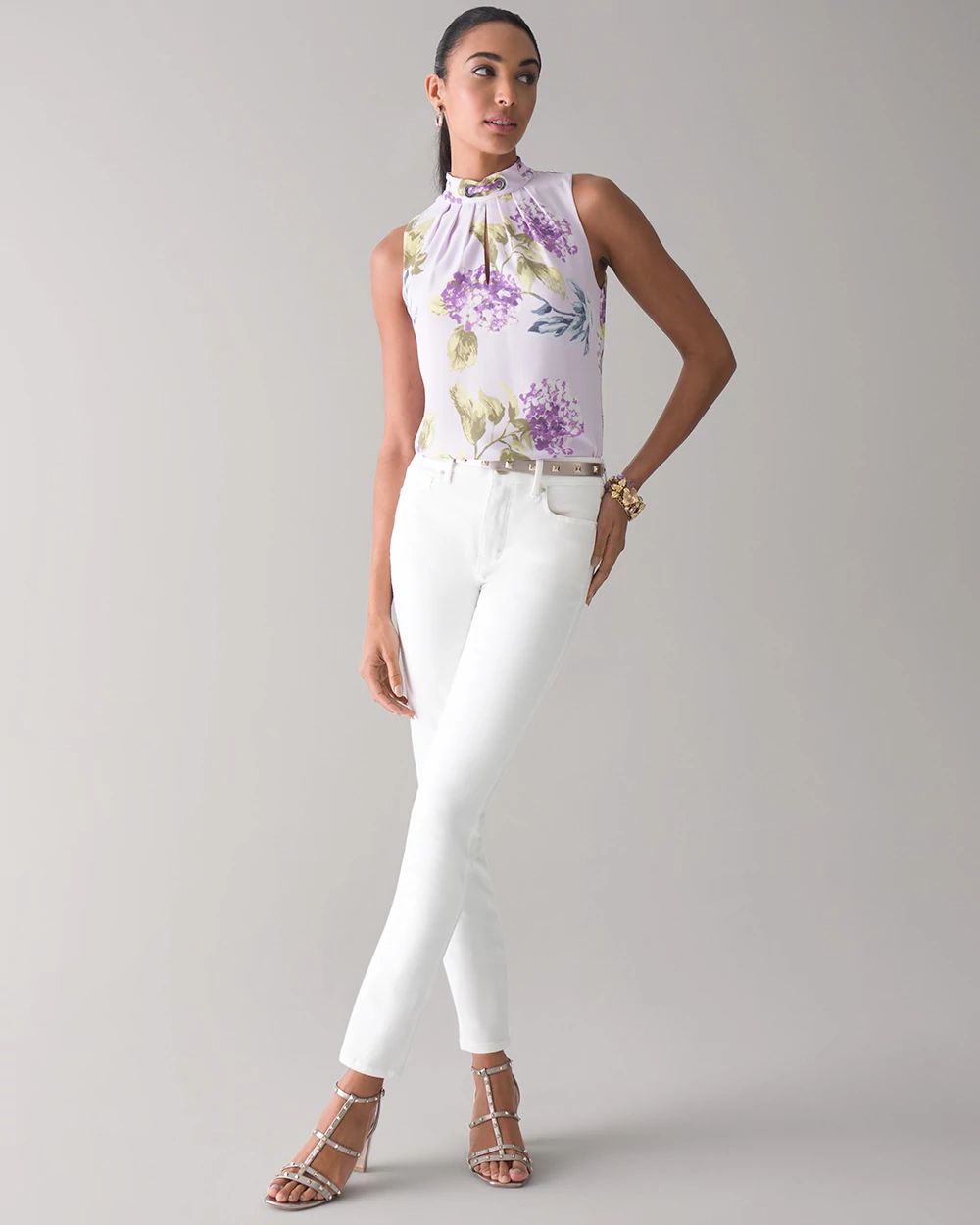 Petite High-Rise White Straight Jeans