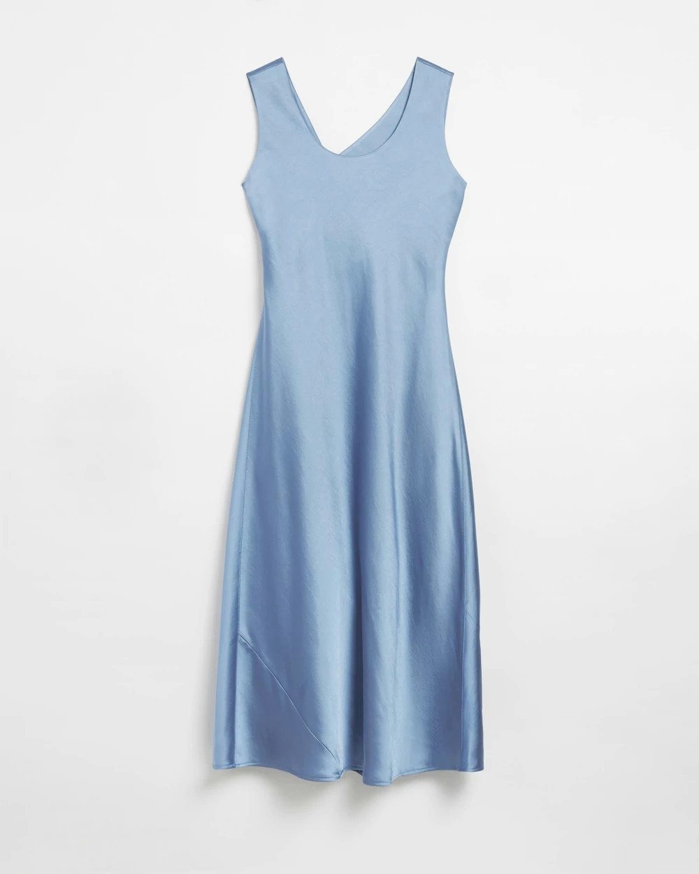 Shop White House Black Market Sleeveless Satin Slip Dress In Light Blue
